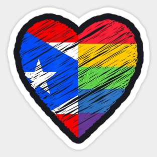 Lgbtq Puerto Rico Gay Pride Heart For Gay Lesbian Love Lgbt Sticker